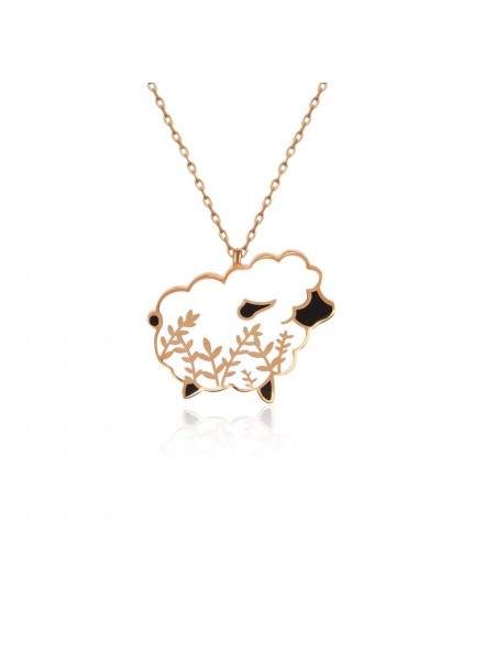 Mineli Kuzu Rose Gümüş Kolye