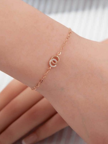 Gümüş Rose Birleşik Halkalar Kadın Kolye